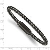 Chisel Stainless Steel Polished Black IP-plated Braided Wire and Rubber 8.25" Bracelet - 3 of 4