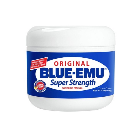 Blue-Emu - Need a little post-run TLC? Reach for the Original Blue-Emu  Super Strength Cream. For soothing muscles and joints, it checks all the  boxes. ✓ MSM ✓ Glucosamine ✓ Aloe Vera