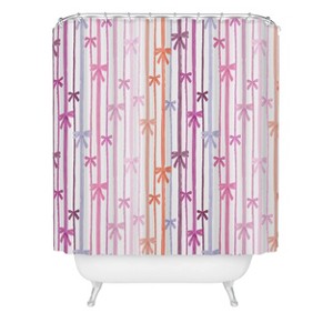Deny Designs KrissyMast Bow Striped Shower Curtain Pink - 1 of 3