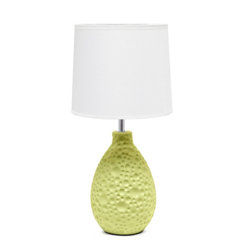 Textured Stucco Ceramic Oval Table Lamp - Simple Designs, 1 of 7