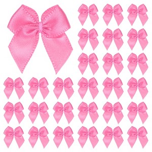 Unique Bargains Polyester Checkered Mini Satin Craft Ribbon Bow 1x1 Inch 200 Pcs - 1 of 4