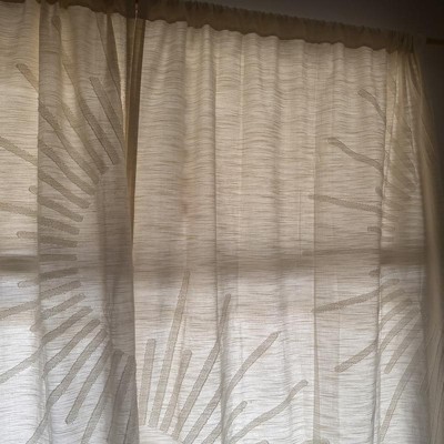 1pc Light Filtering Sunburst Window Curtain Panel Ivory - Opalhouse ...