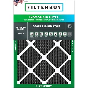 Filterbuy 20x25x1 Air Filter (1-Pack), Pleated MERV 8 Odor Eliminator Replacement HVAC AC Furnace Filters (Actual Size: 19.50 x 24.50 x 0.75) - 1 of 4