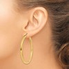 Black Bow Jewelry 3mm, 14k Yellow Gold Square Tube Round Hoop Earrings, 50mm (1 7/8 In) - 3 of 4