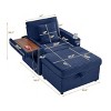 Corduroy Sofa with Storage Ottoman and USB Port, Storage Sofa with Adjustable Armrest and Cup Holder,Modern Living Room Accent Sofa-Koiai - 4 of 4