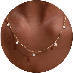 Dainty Charm Necklace for Women, 14K Gold/Silver Plated with Multiple Symbolic Charms - 1 of 4