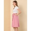 Allegra K Women's Printed Belted Elastic High Waist Vintage A-Line Midi Skirt - 4 of 4