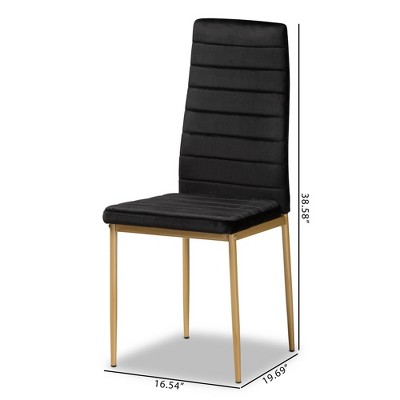 Armand Gold-Finished Metal & Black Velvet Low Arm Chair