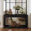 60'' Fluted Console Table with 2 Drawers & Open Shelf,Modern Veneer Sofa Table for Entryway,Living Room,Hallway-Baofuwish - 2 of 4
