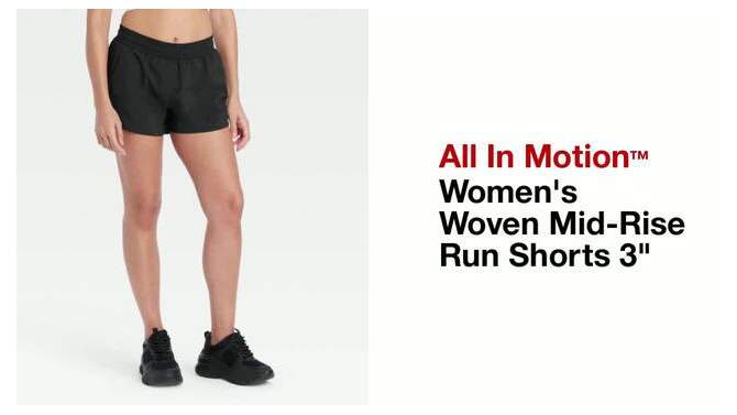 Women's Woven Mid-Rise Run Shorts 3" - All In Motion™, 2 of 5, play video