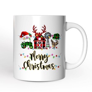 Farm Buffalo Plaid Christmas Mug, Farmhouse Gift (Non-Custom Only)| OrnamentallyYou - 1 of 4