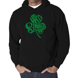 LA Pop Art Men's Word Art Hooded Sweatshirt - St. Patrick's Day Shamrock - 1 of 4