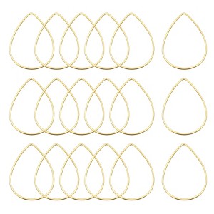 Unique Bargains Teardrop Hollow Open Bezel Linking Ring for Jewelry Making 20 Pcs - 1 of 4