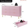 Entryway 6 Drawer Dresser, Modern 6 Drawer Dresser for Bedroom with Gold Handle and Large Drawer, Wood Double Chest of Drawers and Storage Organizer - 2 of 4