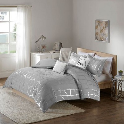 Sapphtopaz 4 Piece Sheet Set, Metallic Printed Comforter Set for Women, Men, Kids & Teens