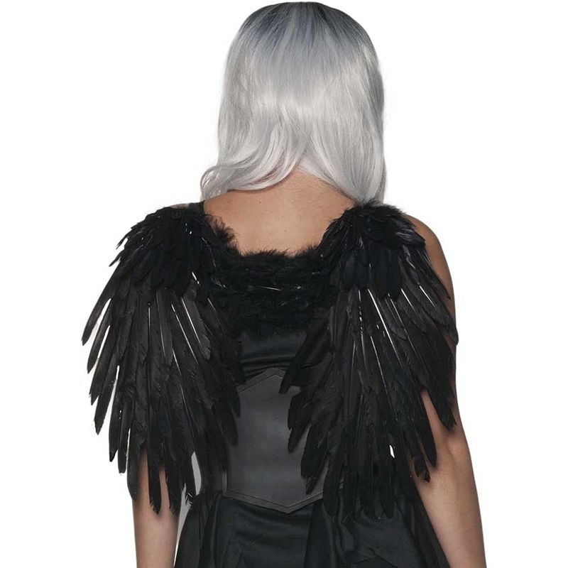 Underwraps Feather Wings One Size Adult Costume Accessory | Black, 1 of 2