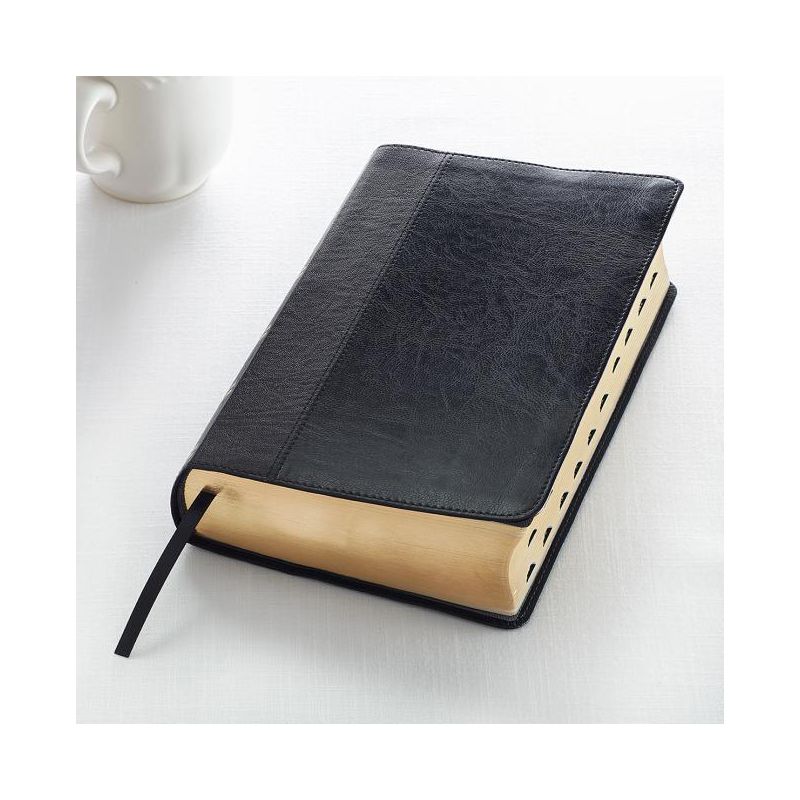 KJV Giant Print Lux-Leather 2-Tone Black - Large Print (Leather Bound), 1 of 2