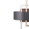 Progress Lighting Adagio 2-Light Wall Sconce, Black, Geometric Pattern, Steel, Damp Rated, Brushed Silver and Brass Accents - image 2 of 4