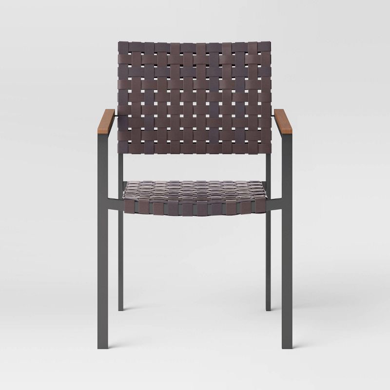 Oak Park Outdoor Patio Dining Chairs Stacking Chairs Brown - Threshold&#8482;, 3 of 7