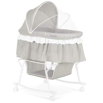 Dream On Me JPMA Certified Lacy Portable 2-in-1 Bassinet & Cradle, Light Grey