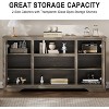 LED TV Stand for 65/60/55 Inch TV, Entertainment Center With Storage Cabinets and Barn Doors, Modern Media Console Table With Open Shelves - 3 of 4