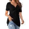 Imily Bela Effortless Summer Essential: Knot-Front V-Neck Oversized Tunic Tee - 2 of 4