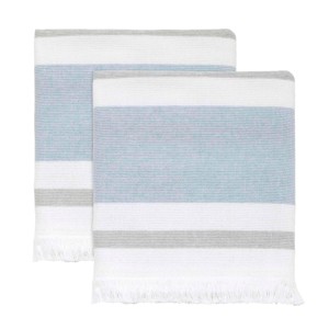 Izod Clubhouse Stripe Blue 2-Pack Hand Towel Set - 1 of 4