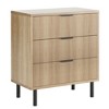 Particleboard and MDF Board Wave Pattern Three Drawer Cabinet with Drawer Storage Unit, Modern Storage Cabinet, Bedroom Dresser, Living Room Storage - 3 of 4