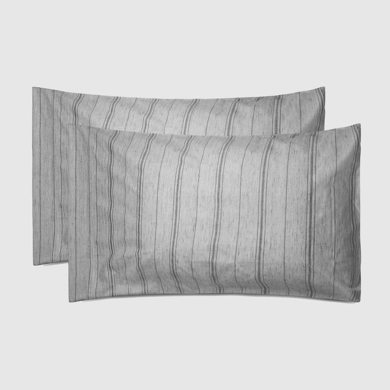 King Printed Pattern Peached Cotton Percale Melange Sheet Set Minimal - Macaron, 5 of 11