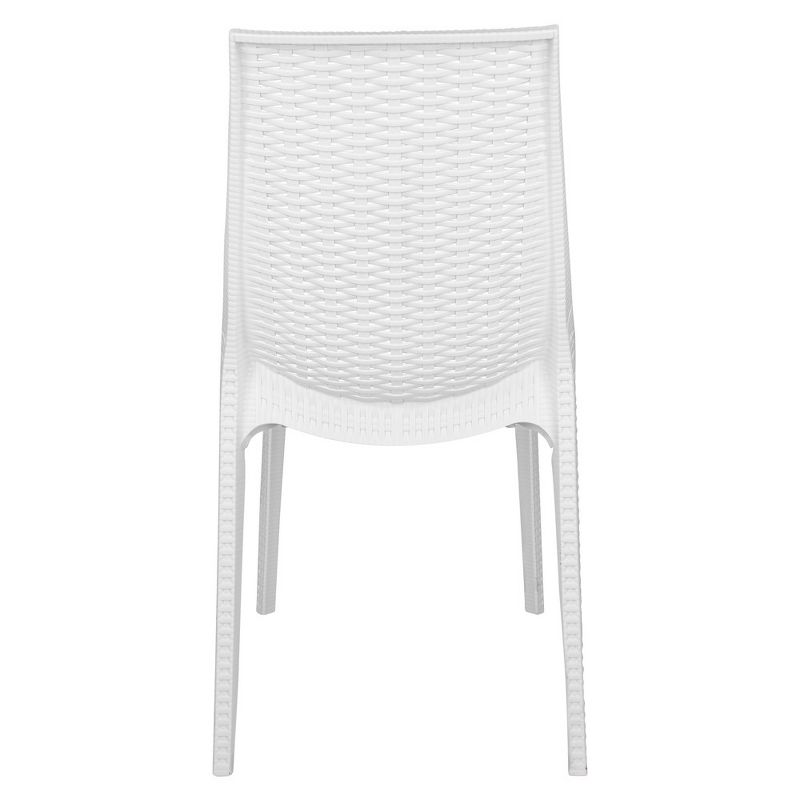 LeisureMod Kent Modern Outdoor Plastic Dining Chair Stackable Design Set of 4, 5 of 10