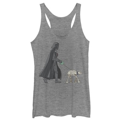 Women's Star Wars Darth Vader At-at Walking The Dog Racerback Tank Top ...