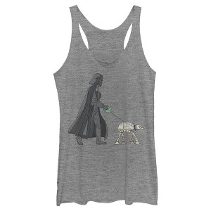 Women's Star Wars Darth Vader AT-AT Walking the Dog Racerback Tank Top - 1 of 3