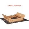 Kids Wooden Sandbox with Lid ＆ 2 Foldable Bench Seat, Outdoor Sandbox with Padding,Suitable for 3-8 years old Kids,Applicable in the backyard/beach - 2 of 4