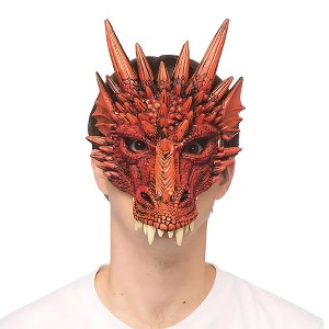 HMS Supersoft Fantasy Red Dragon Adult Costume Mask - 1 of 3