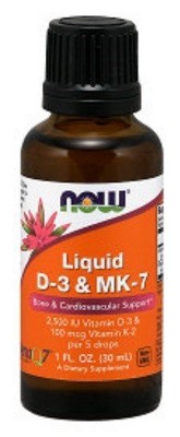 Liquid D-3 & MK-7 by Now Foods  -  1 fl oz Liquid