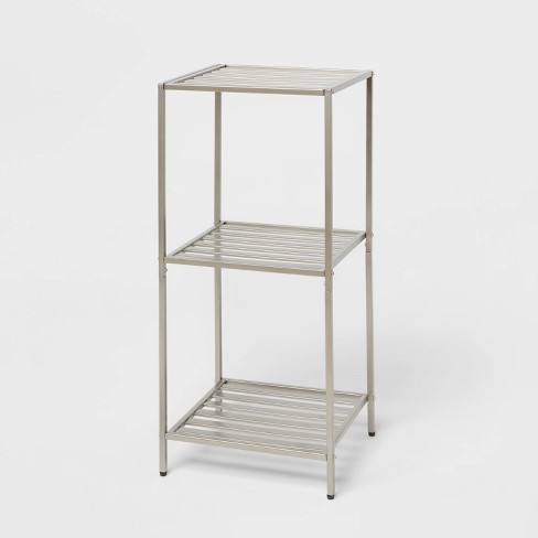 Short Bath Storage Tower Brushed Nickel Metal - Brightroom™ : Target