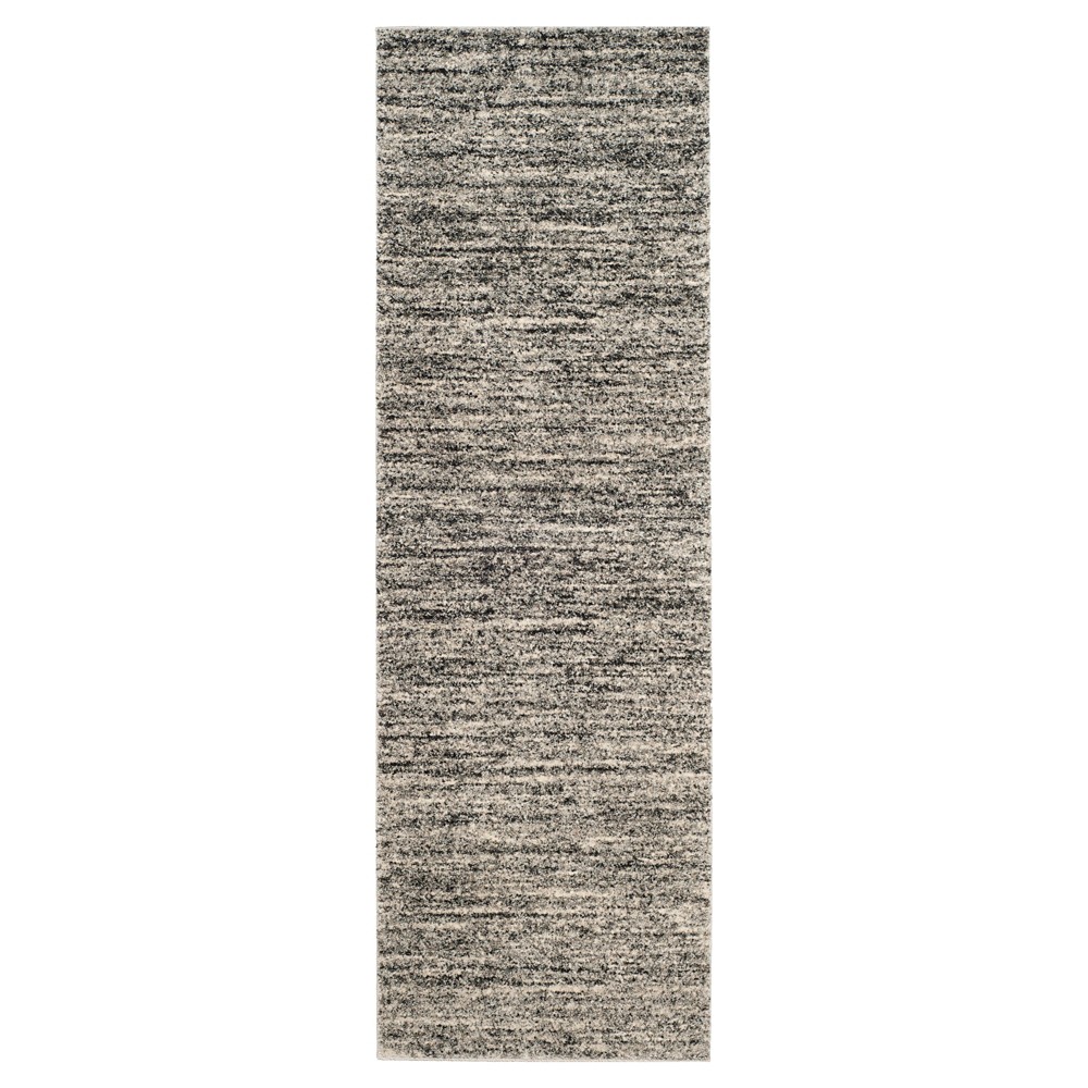 2'3inx7' Runner Ivory/Gray Abstract Shag/Flokati Loomed - Safavieh