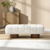 50" Chenille Fabric Upholstered Bench with Wood Legs for Dining Room, Bedroom, Entryway, or Living Room, No Assembly, 300 lbs Capacity - 2 of 4