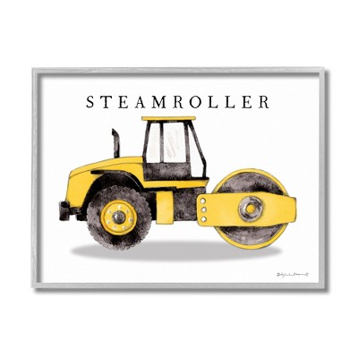 Stupell Industries Yellow Steam Roller Traditional Construction Truck