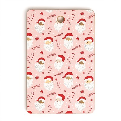 Lathe & Quill Peppermint Santas Cutting Board Rectangle -Deny Designs