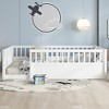 NicBex Twin/Full Kids Floor Toddler Bed Frame with Fence,Modern Toddler Platform Bed for Bedroom,Playroom,Kids Room - 2 of 4