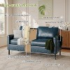 57 Faux Leather Loveseat Sofa with USB Ports & Side Pockets, Small 3-Seater Couch for Living Room, Bedroom, Office, Blue - 3 of 4