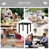 Maggift Patio End Table, Rectangular Outdoor Dining Table with All-Weather Faux Wood Top for Garden, Lawn, Patio, Silver, 47.25"*23.5"*21.25" - 2 of 4
