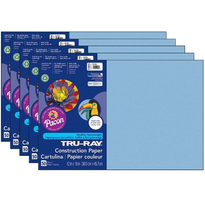 Pacon Tru-Ray 9 x 12 Construction Paper Sky Blue 50 Sheets/Pack 10 Packs  (PAC103016-10)