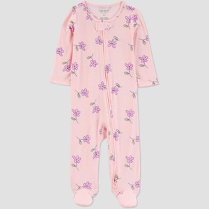 Carter's Just One You® Baby Girls' Comfy Soft Floral Sleep N' Play - Pink - 1 of 4