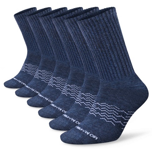 Men's Moisture Control Athletic Crew Socks 6 Pack - Mio Marino - Denim ...