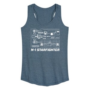 Women's - Star Wars - The Mandalorian N1 Starfighter Graphic Racerback Tank - 1 of 4
