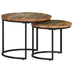 vidaXL Nesting Tables 2 pcs Solid Reclaimed Wood - 1 of 4