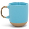 Elanze Designs Speckled 16 ounce Ceramic Mugs With Metallic Handle Set of 4, Blue - 2 of 4