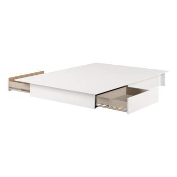 Queen Fusion 2 Drawer Platform Bed Pure White - South Shore